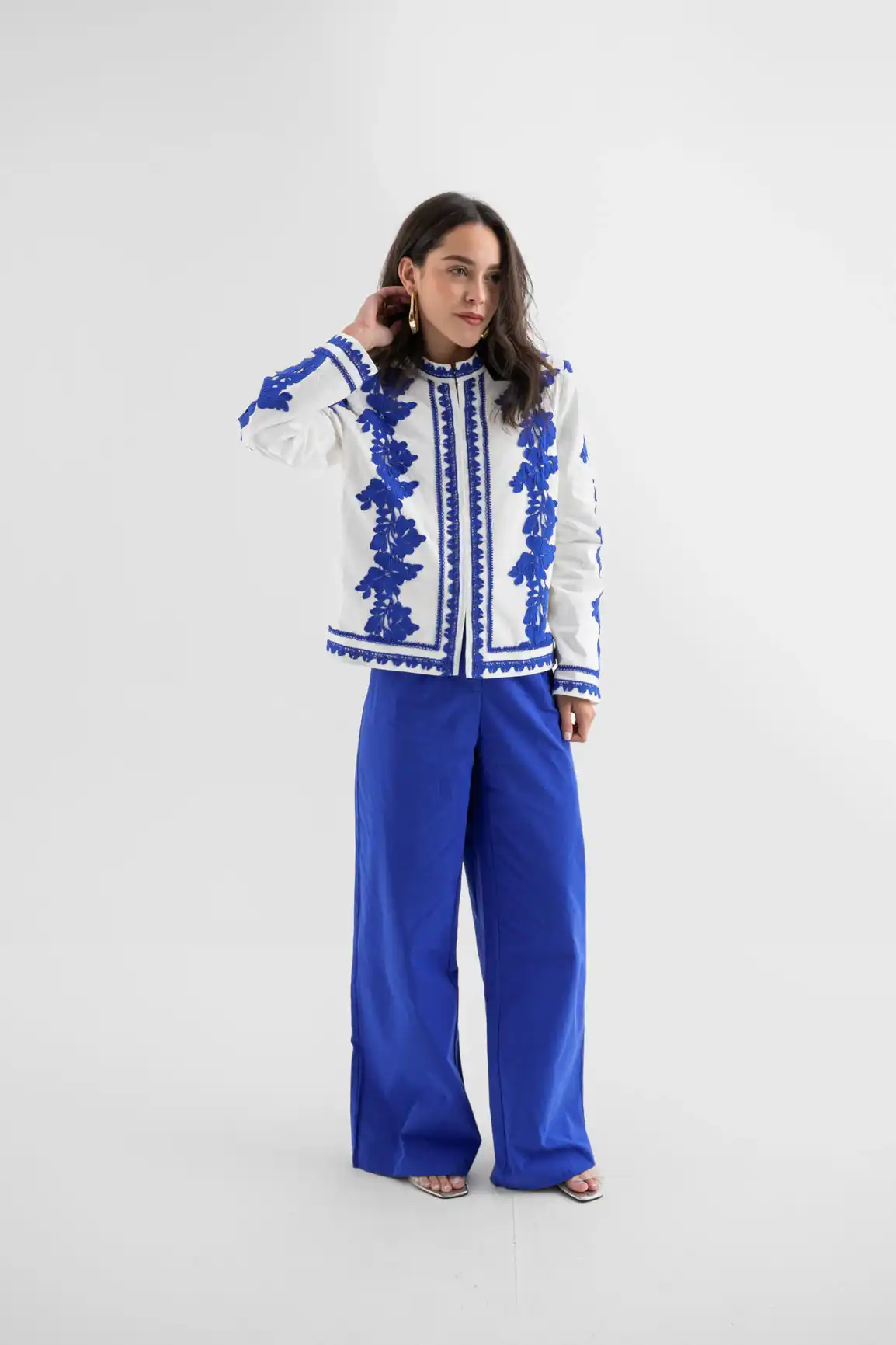 Cobalt Blue Wide-Leg Trousers