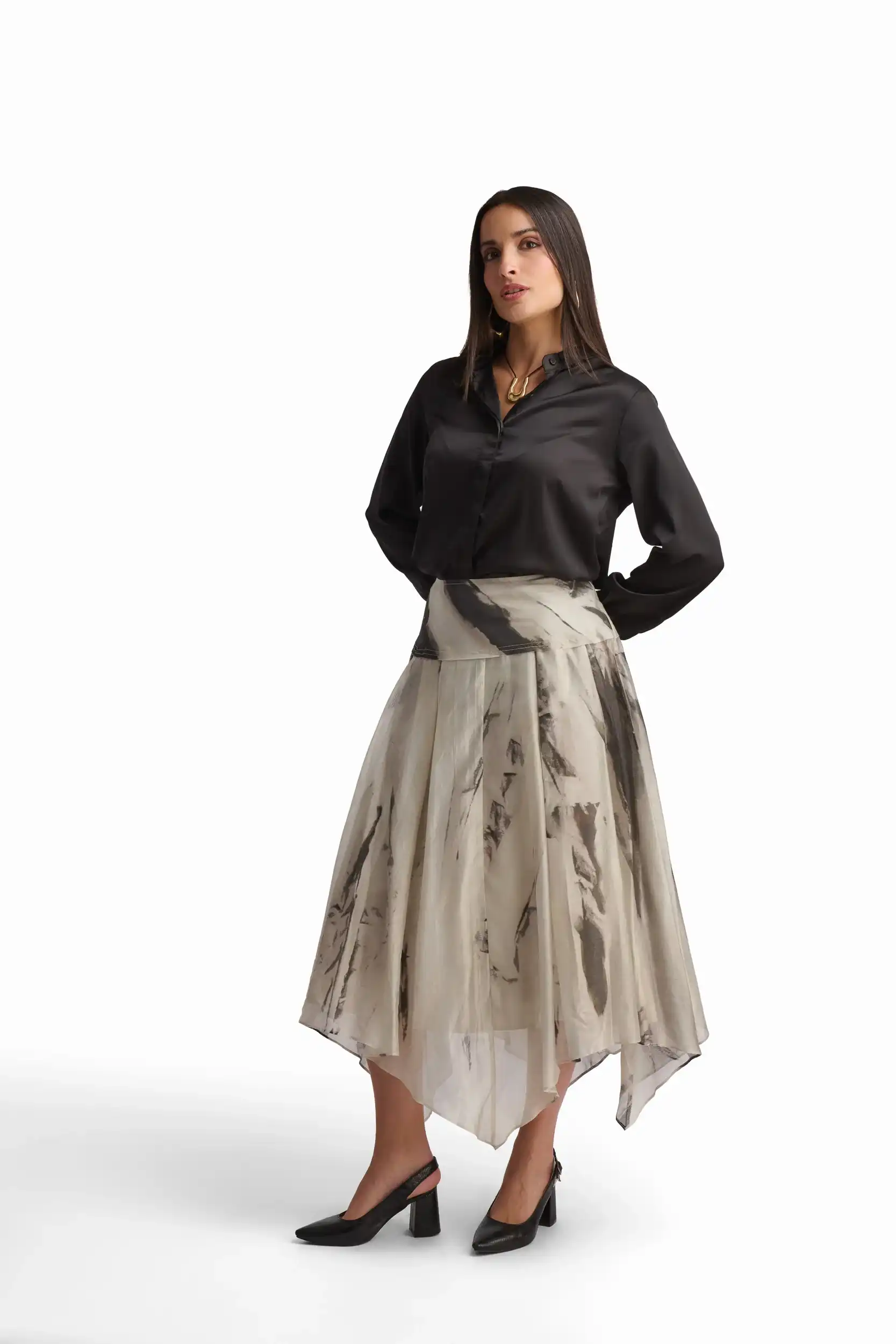 Asymmetrical Midi Skirt - Image 2