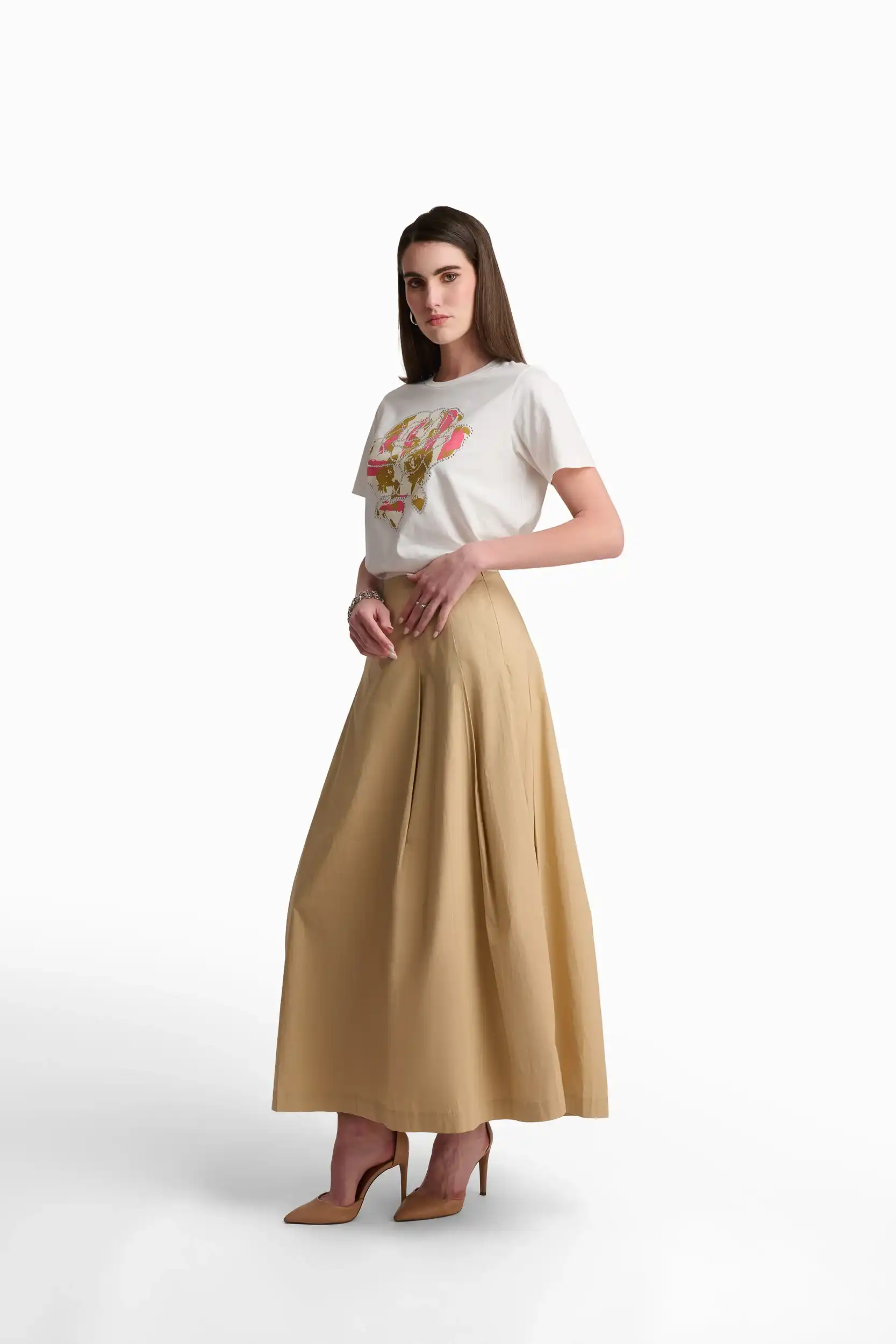 Beige Essence Maxi Skirt - Image 3