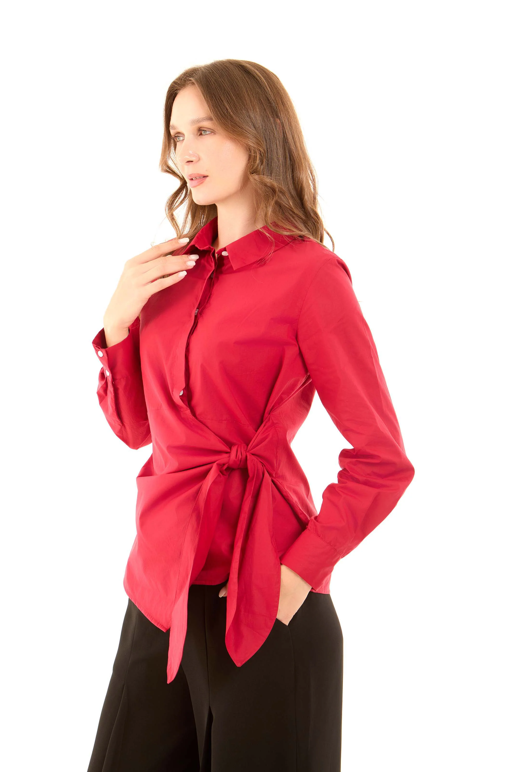 Chic Wrapped Cotton Shirt - Image 10