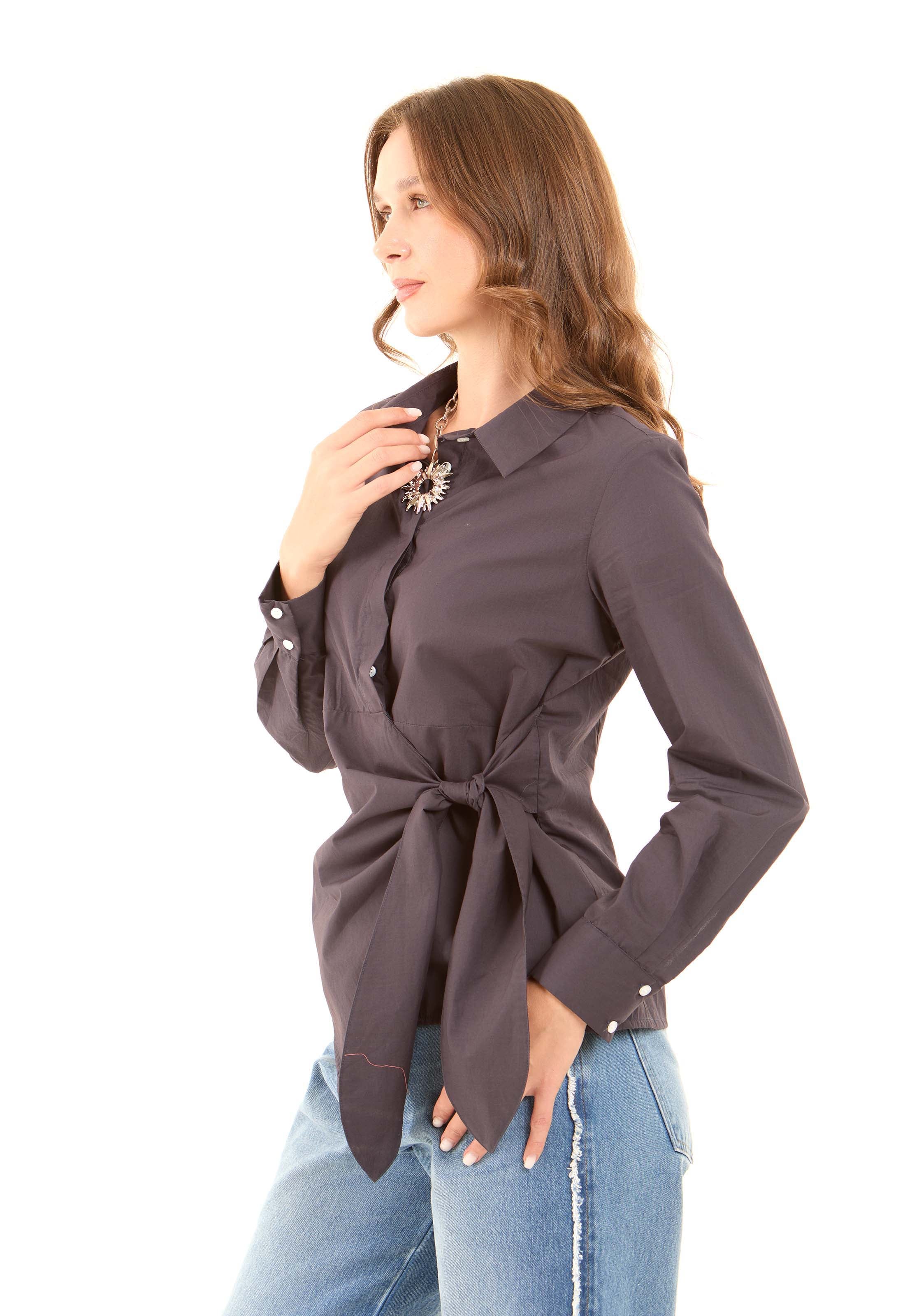 Chic Wrapped Cotton Shirt - Image 3