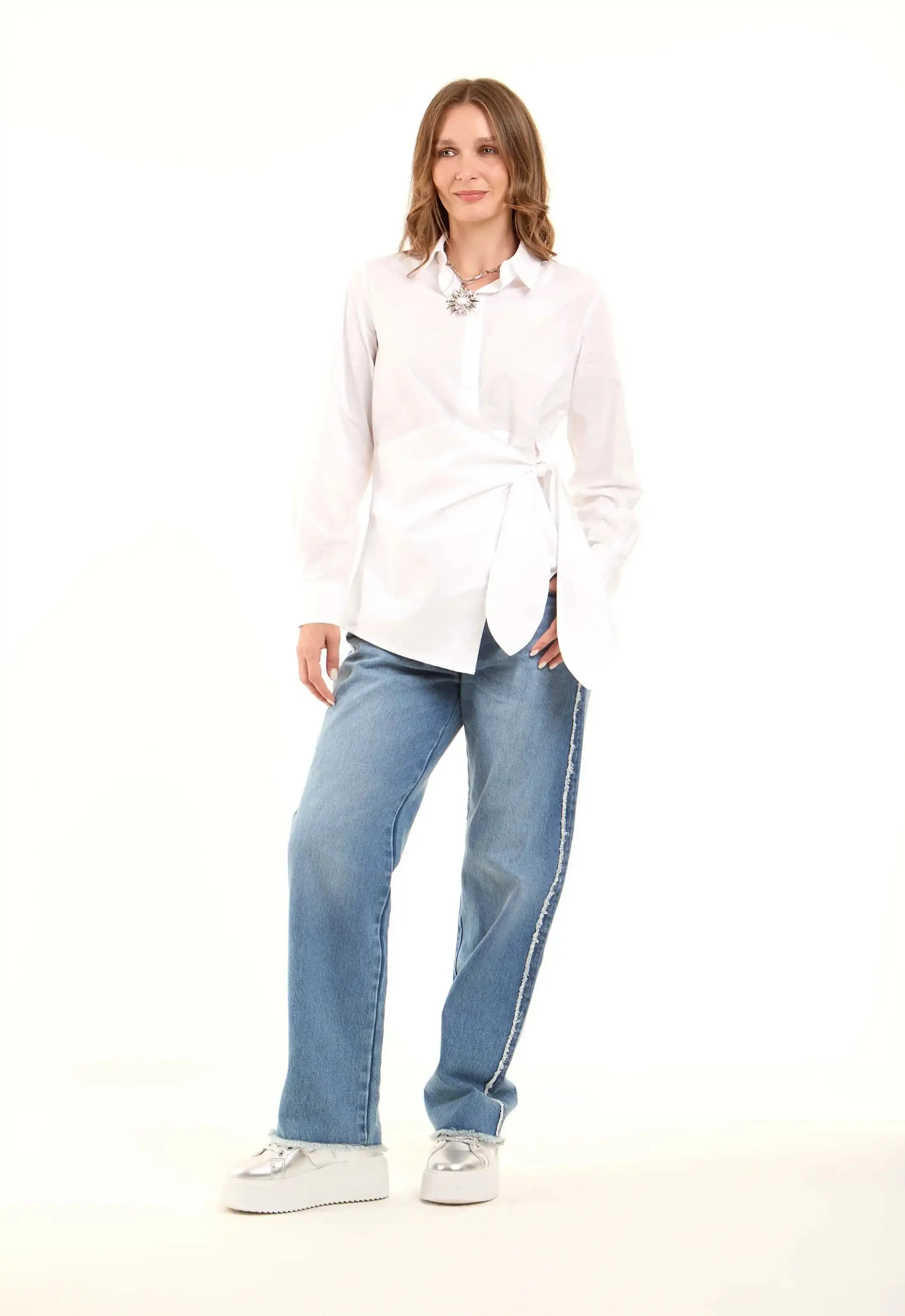 Chic Wrapped Cotton Shirt - Image 5