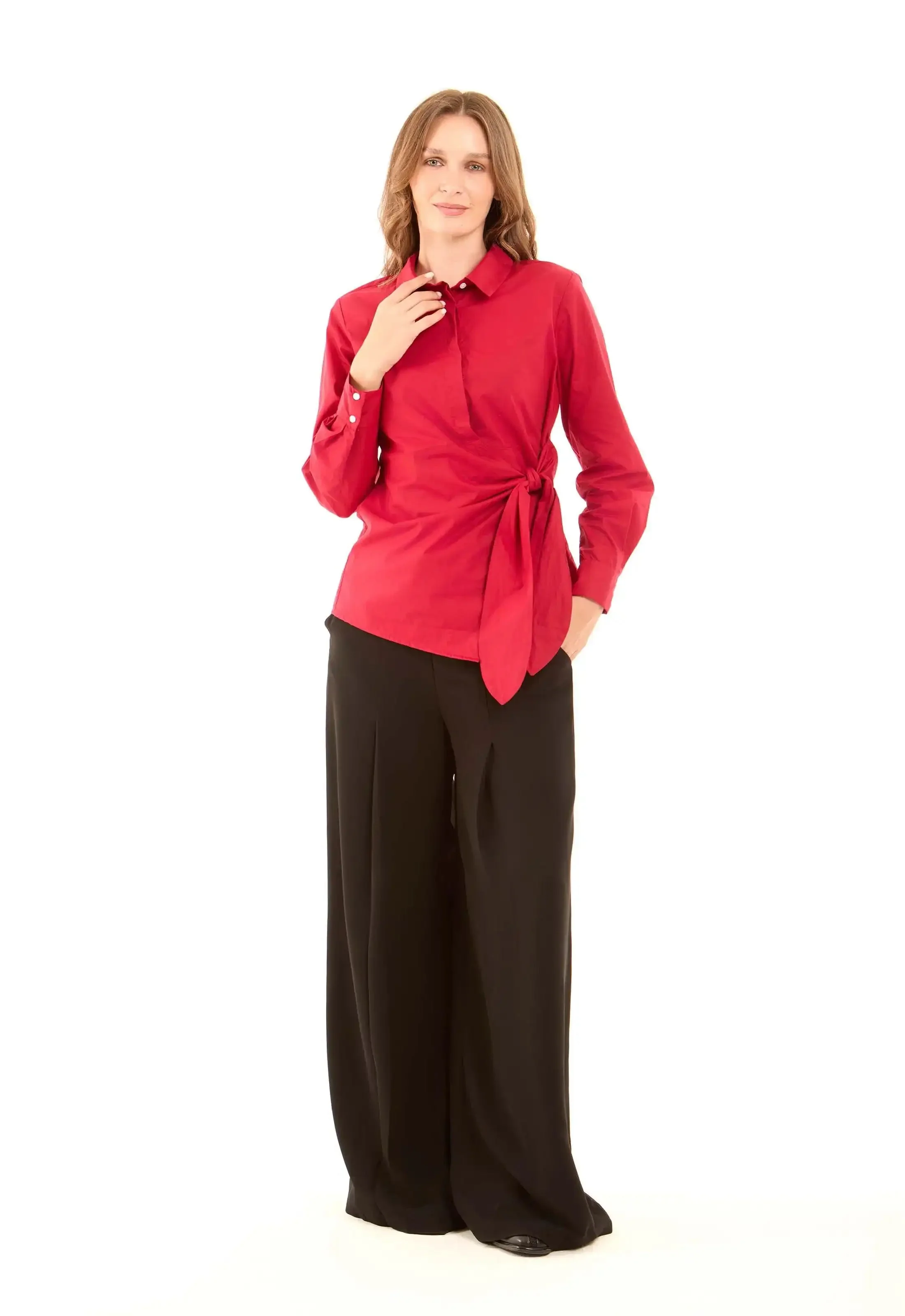 Chic Wrapped Cotton Shirt - Image 8