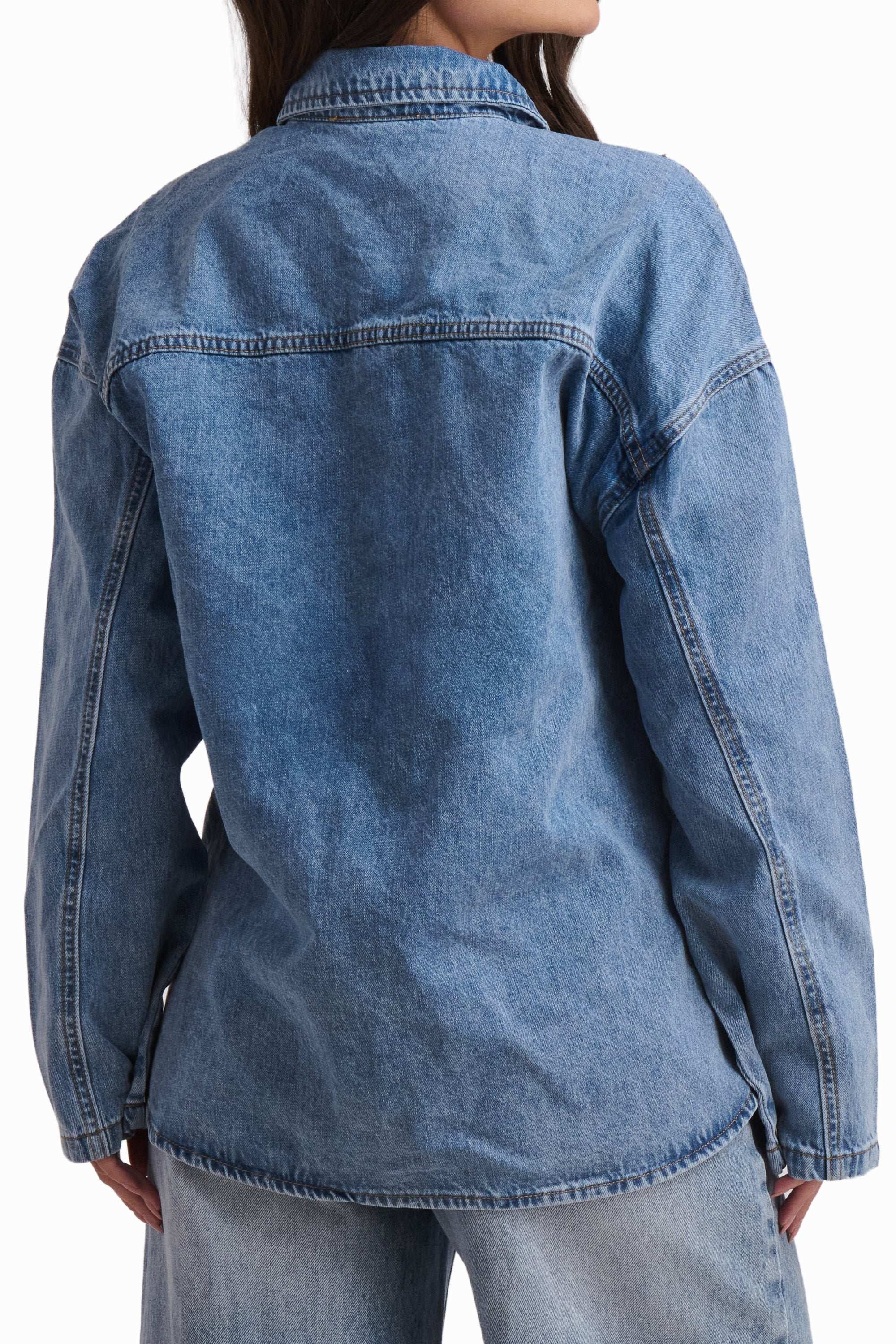 Crystal Wave Denim Shirt - Image 3
