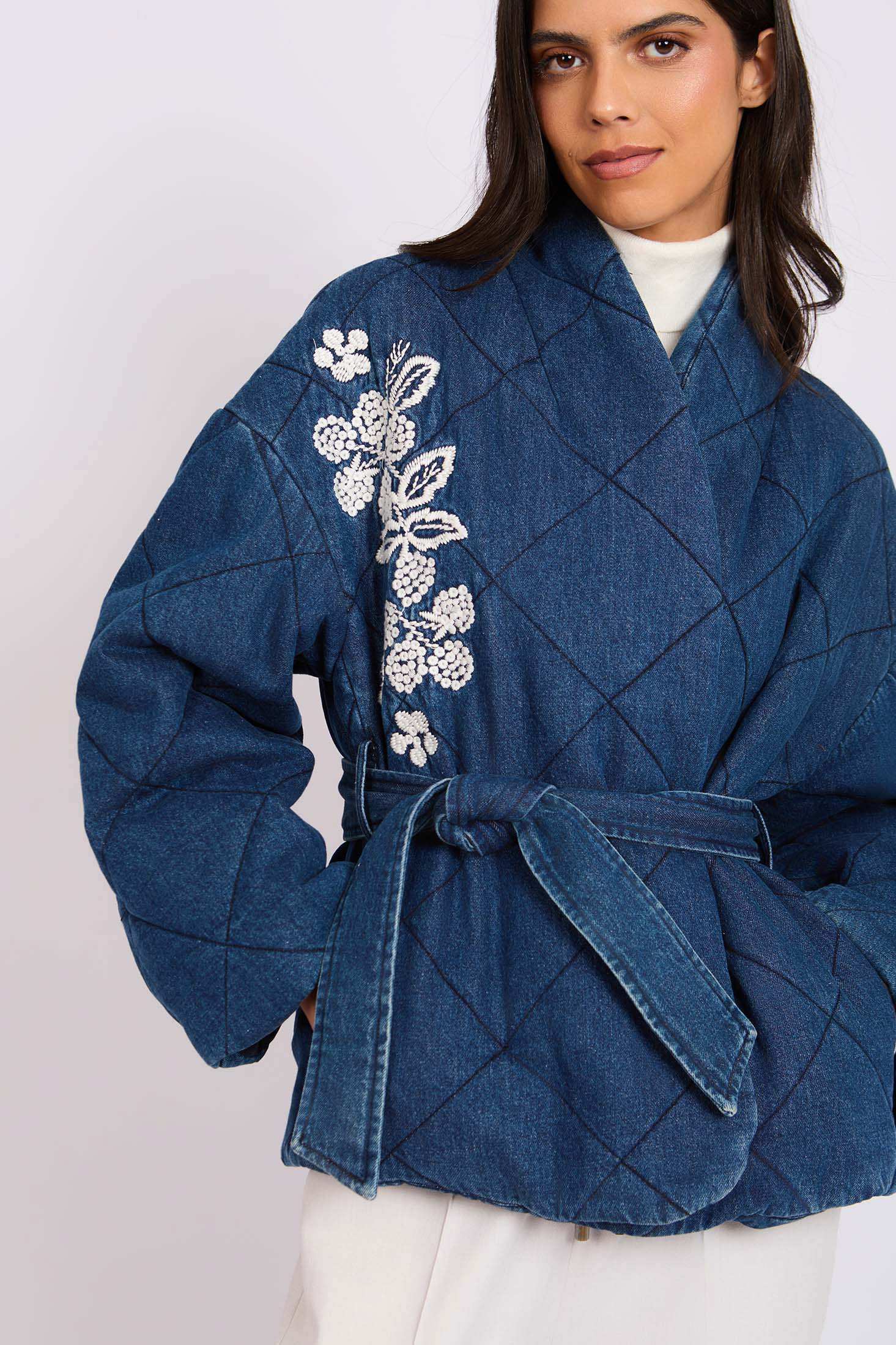 Women Regular Fit Kimono Dark Blue - Image 4