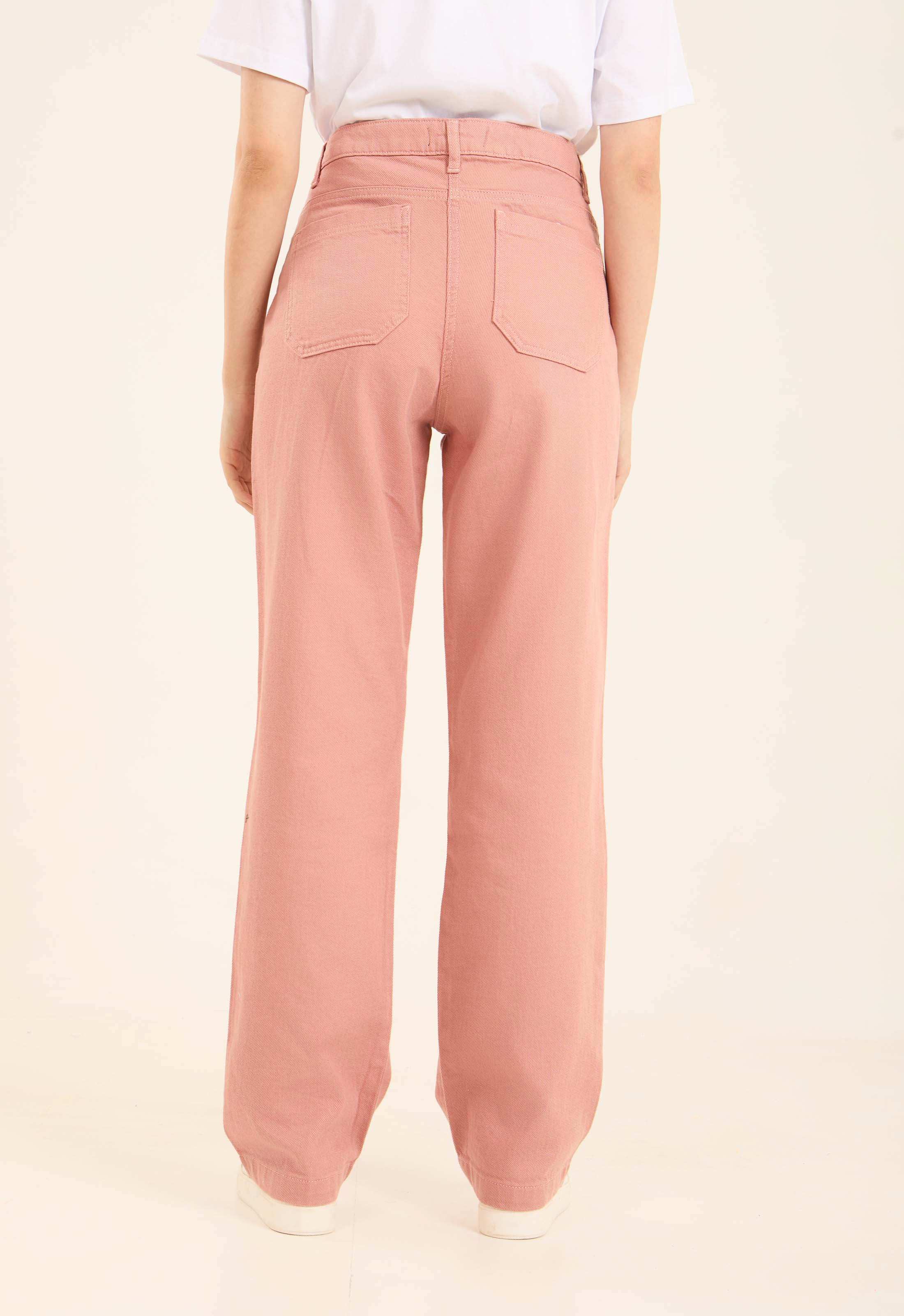 High-Waist Cotton Jeans with Wide Fit - Image 4