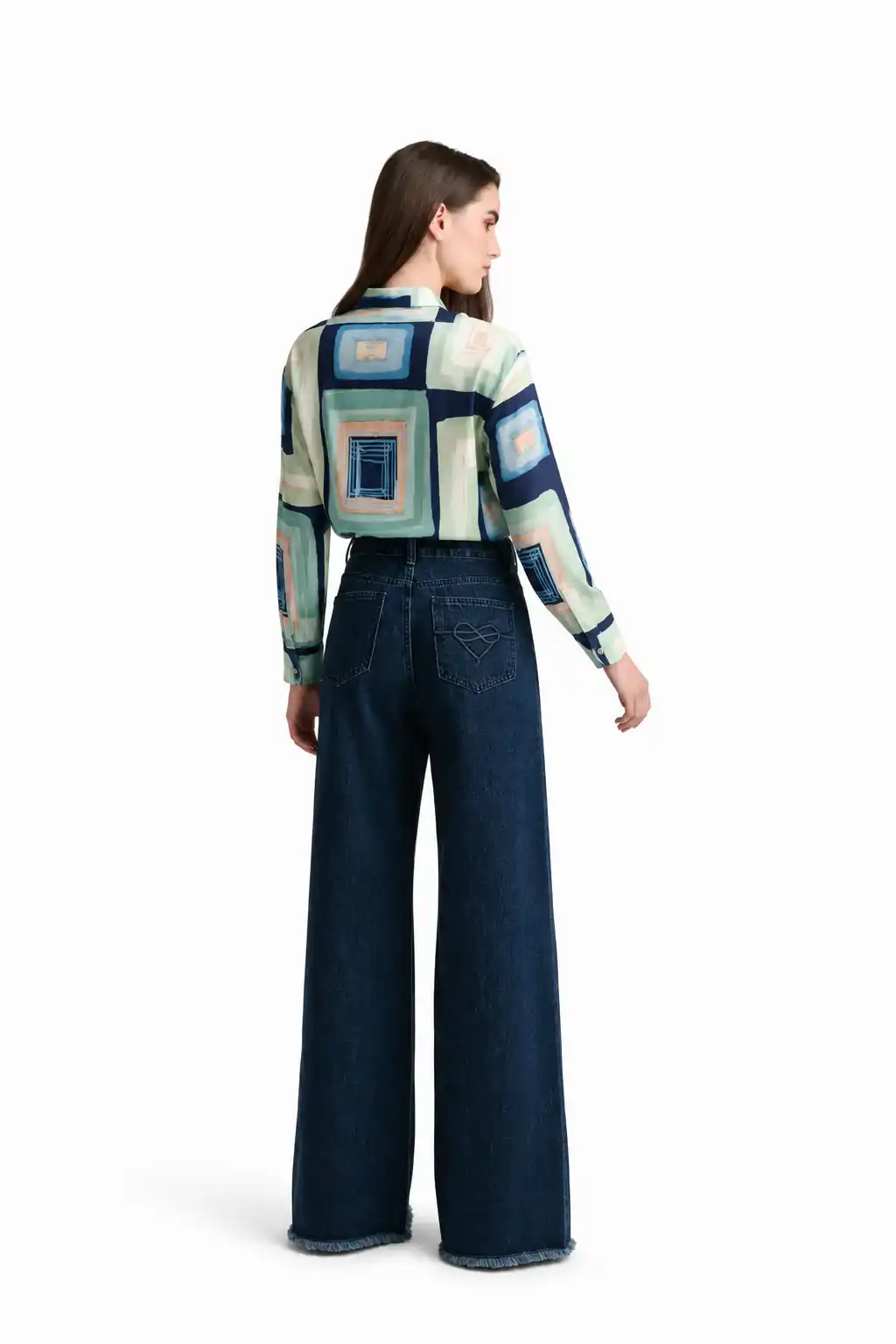 Dark Indigo Wide-Leg Denim Jeans - Image 3