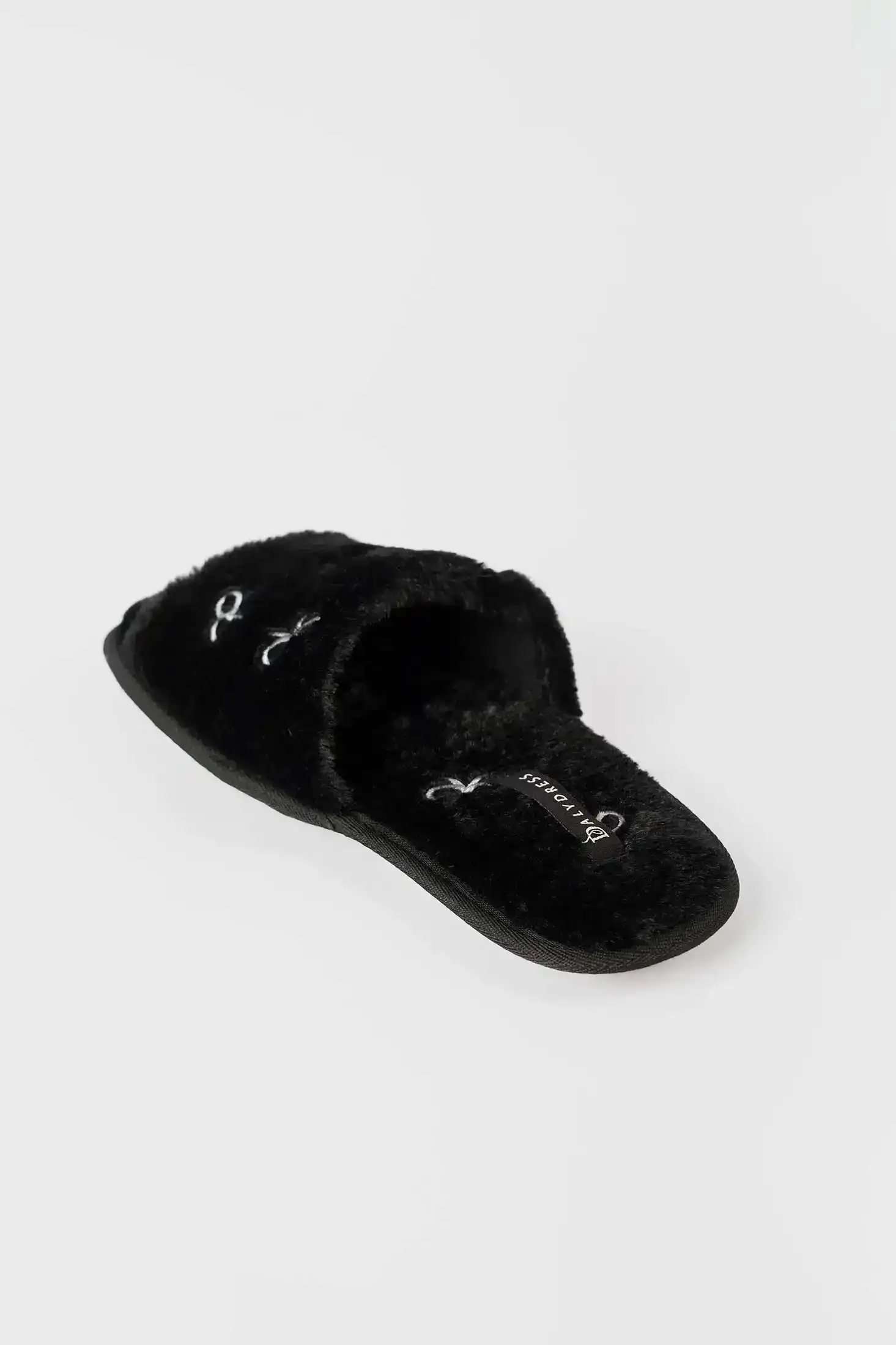 Embroidered Faux Fur Home Slippers - Image 2