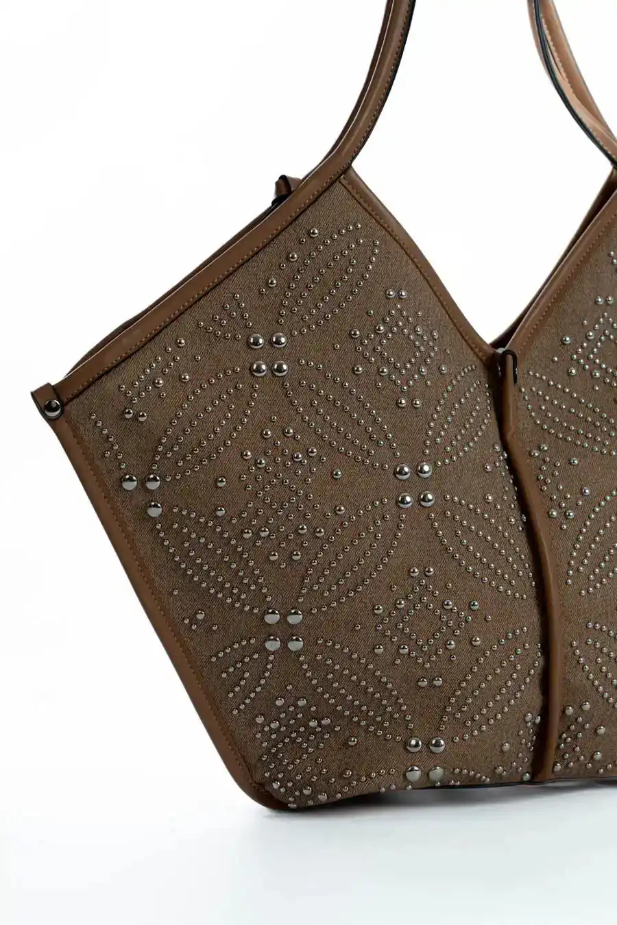 Modern Leather Trimmed Shoulder-Bag - Image 2
