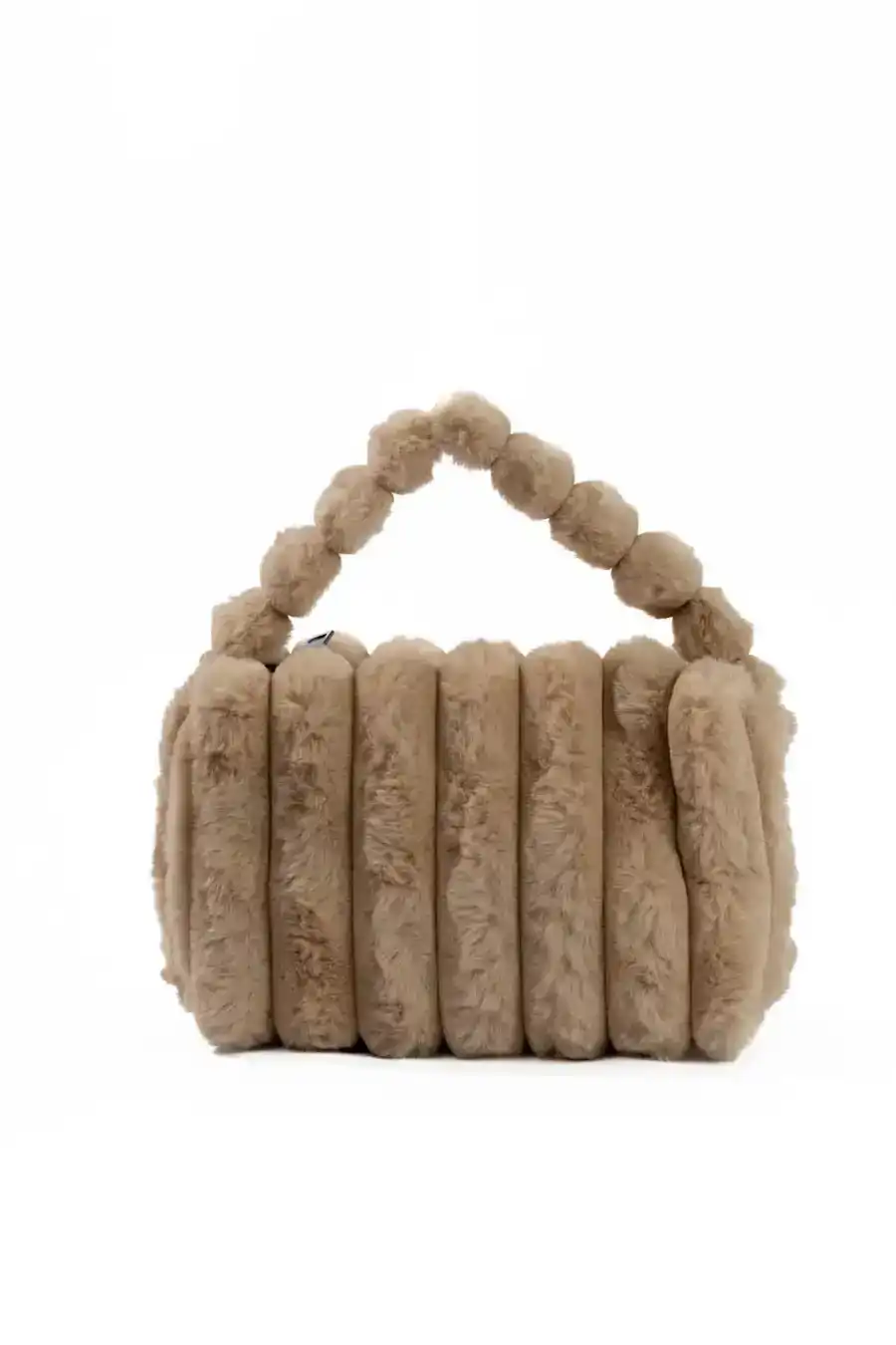 Stylish Beaded Fur Plush Handbag - Image 2