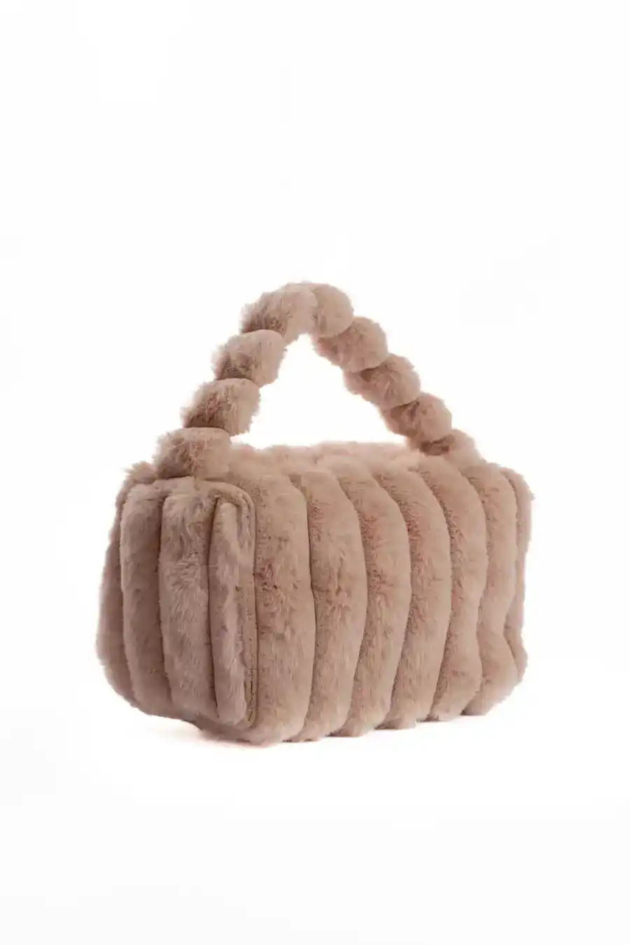 Stylish Beaded Fur Plush Handbag - Image 3