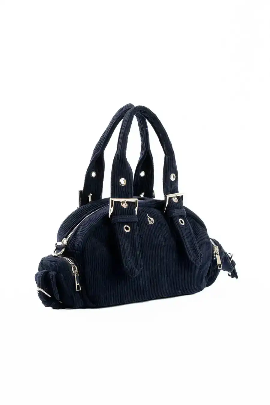 Corduroy Buckled Handle Casual Handbag - Image 3