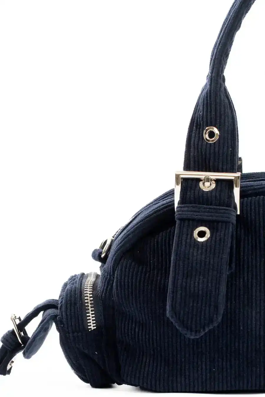 Corduroy Buckled Handle Casual Handbag - Image 5