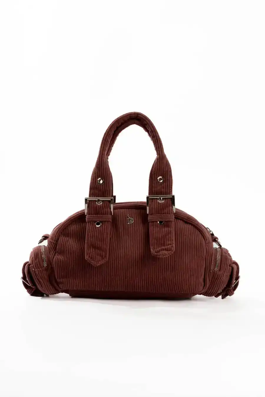 Corduroy Buckled Handle Casual Handbag - Image 3