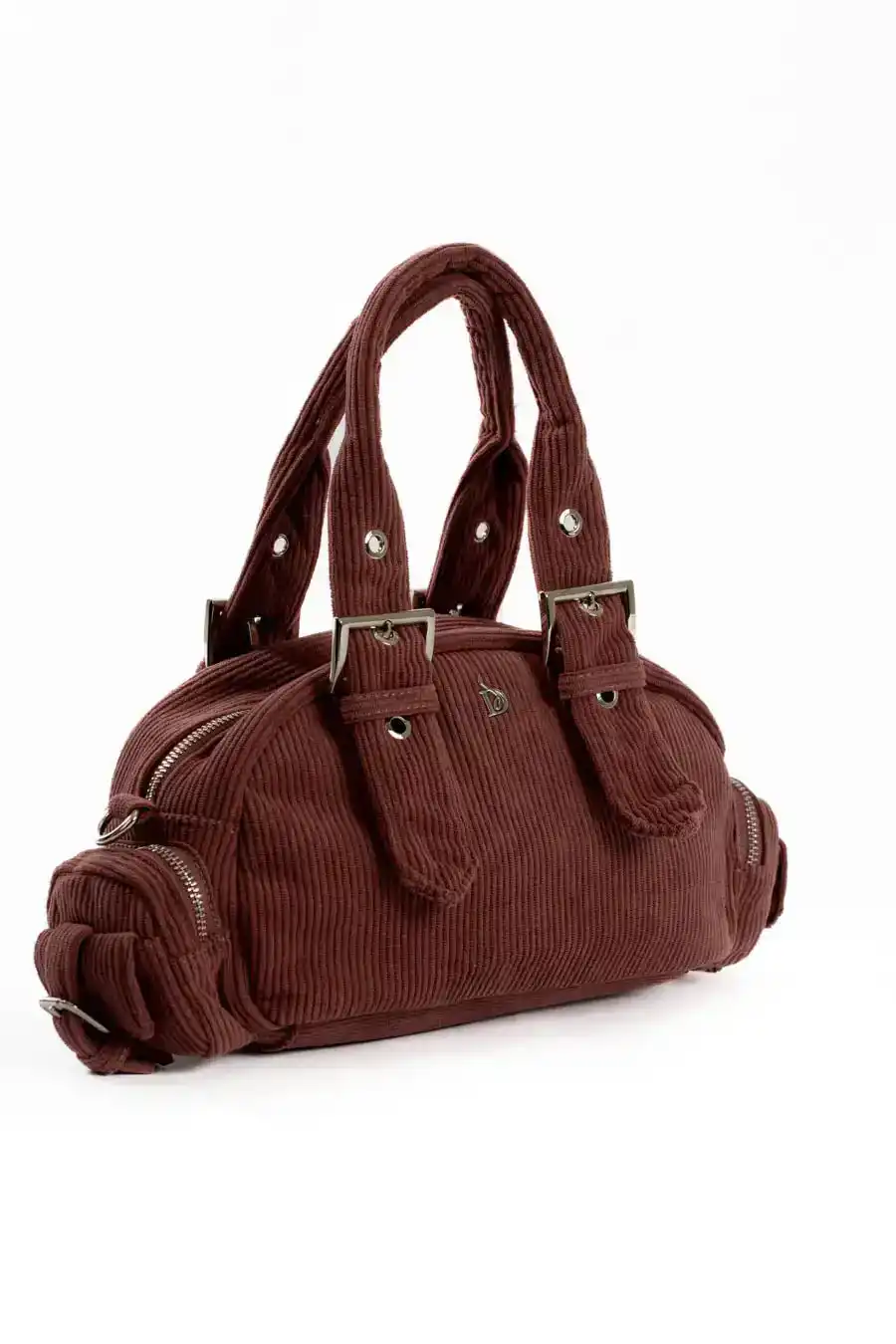 Corduroy Buckled Handle Casual Handbag - Image 4