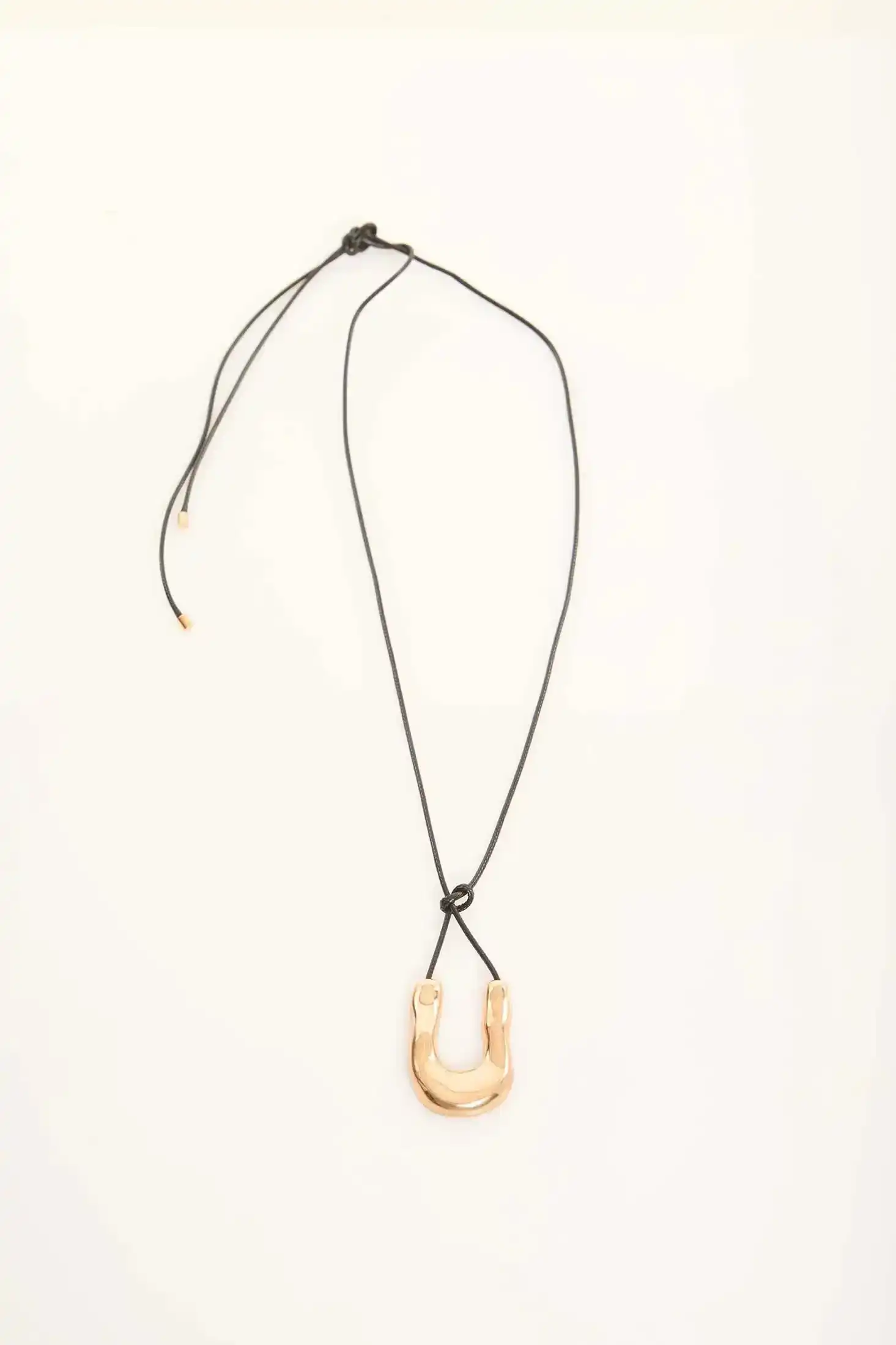 Shimmering Gold Curve Necklace